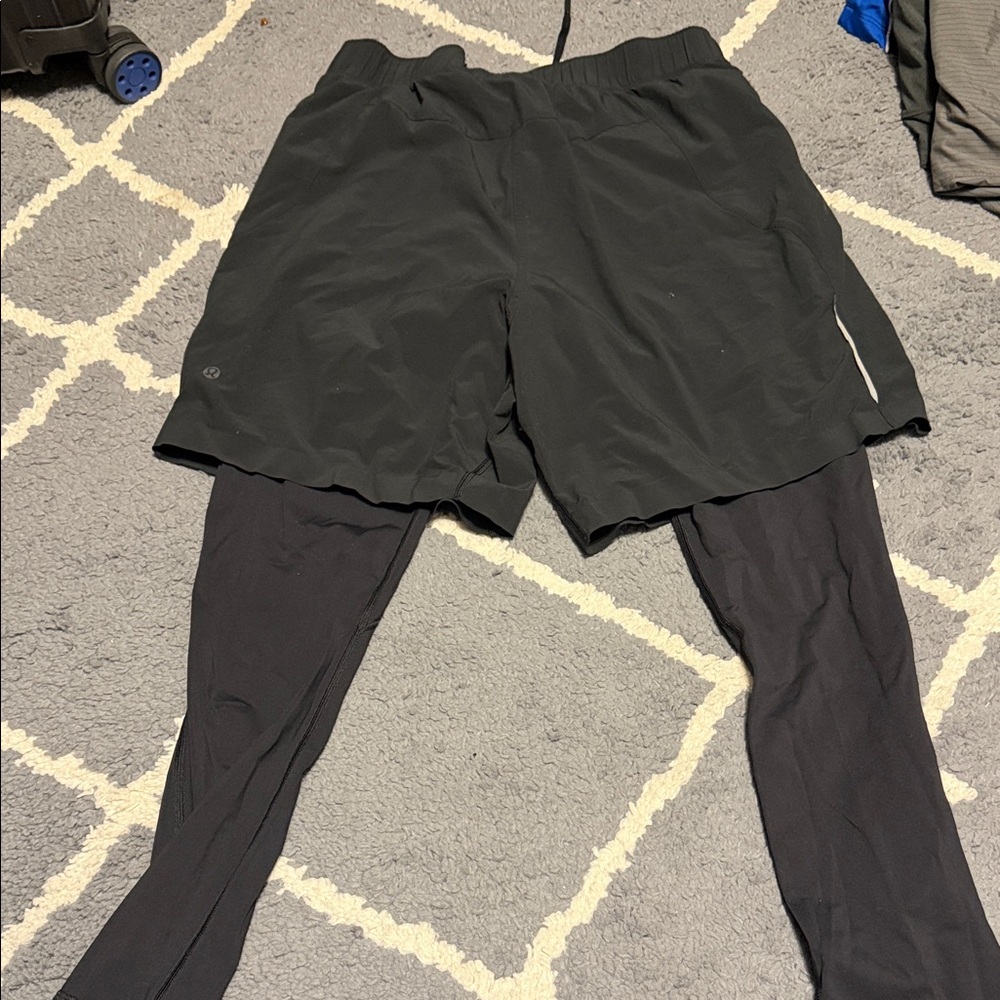 Black Athletic Shorts with Leggings